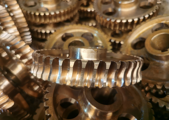 Cast Tin Bronze Worm Shaft Dan Worm Gear Wheel Set Suku Cadang Transmisi
