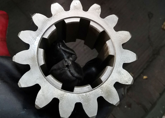 16 Modul 15T Gear Grinding Metal Spur Gear Dengan Spline Sisi Lurus
