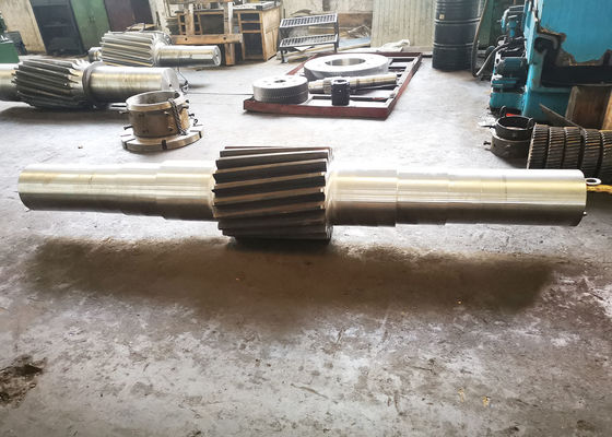 3000mm Transmisi Gear Shaft Tangan Kanan Helical Spline Shaft Drive Utama dengan Gear Grinding